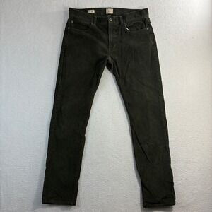 J Crew 484 Slim Corduroy Pant Men 33x32 Green Preppy Cotton Casual Chino Trouser